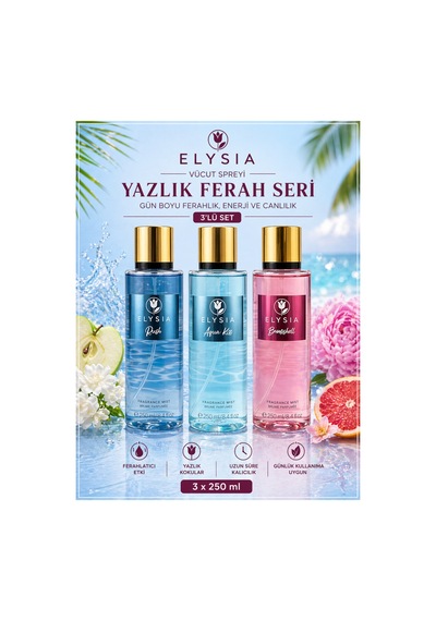 Elysıa Rush & Aqua Kiss & Bomshell 3 Lü Kadın Vücut Spreyi Seti 250 Ml X3 Yazlık Ferah Seri