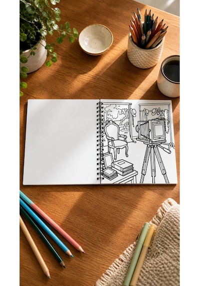 Vintage Nostalgic Victorian Life 20x20 Cm Büyük Boyama Kitabı, Çocuklar Ve Yetişkinlere