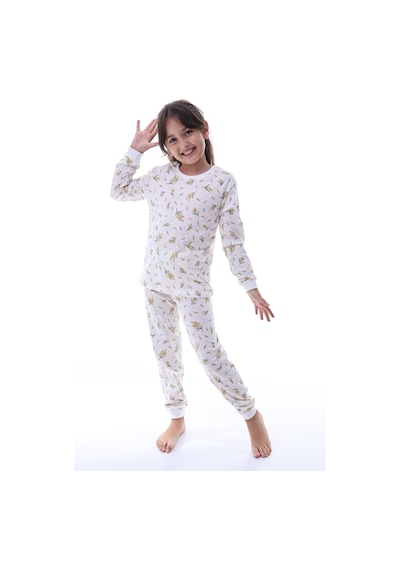 Yumuşak Dokulu Kız Çocuk Bahar Desenli Pijama Takımı 100% Pamuk Konforu Çok Renkli
