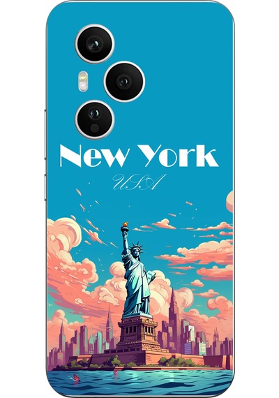Honor 400 Pro Uyumlu Özgürlük Heykeli New York Baskılı Silikon Kılıf Renkli