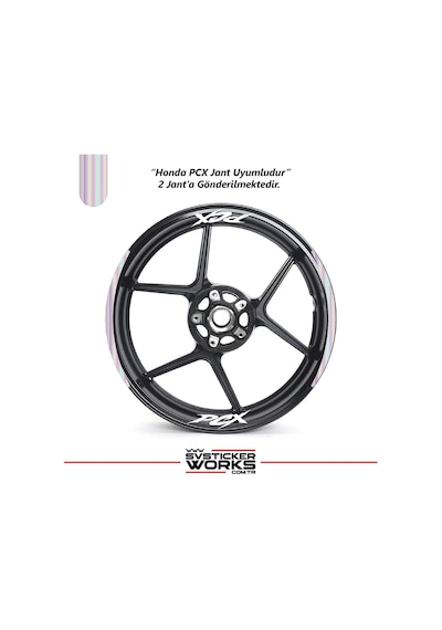 Honda Pcx Motosiklet Jant Şeridi Sticker Set Ay Modeli Hologram