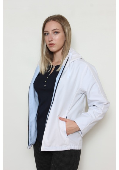 CottonCool Kadın Beyaz Yağmurluk Rüzgarlık