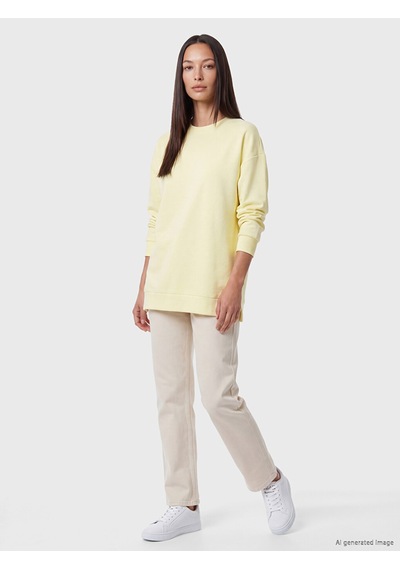 LC Waikiki Lc Waıkıkı Sarı Soft Touch Kadın Sweatshirt Tunik