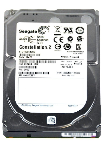Seagate ST91000640SS Constellation 2.5" 1 TB 7.2 K SAS Hard Disk