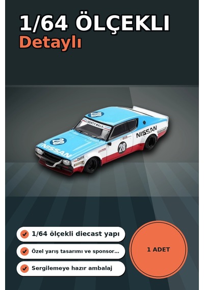 Detaylı 1/64 Diecast Nissan Skyline Kenmeri Liberty Walk Yarış Arabası Modeli Bx-313382