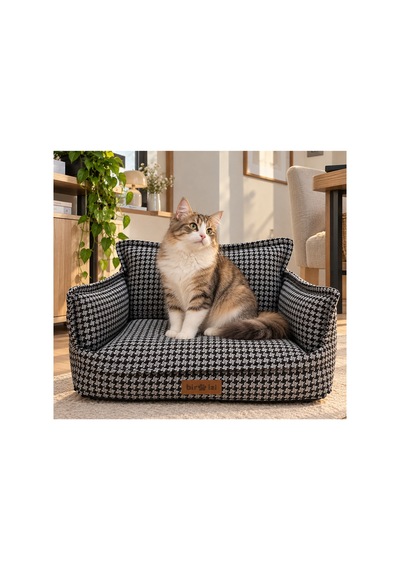 Kedi Ve Köpek Koltuğu Tamamen Fermuarlı Çıkarılabilir İç Minder Boncuk Elyaf Kaydırmaz Taban Kedi Ve Köpek Yatağı Beyaz 1714629934