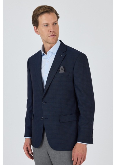 İmza Koyu Lacivert Mono Yaka Bez Ayağı Tam Astar Esnek 4 Drop Comfort Fit Classic Ceket 1002250157 Koyu Lacivert