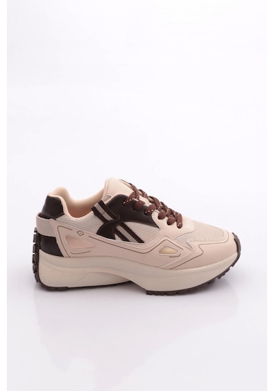 Dgn 83191 Kadin Sneaker Ayakkabi Bej Kahve