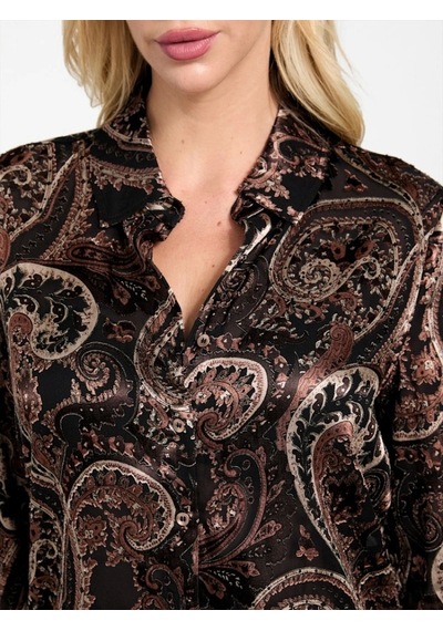 Guess Clarisse Kadın Çok Renkli Relaxed Fit Gömlek W5bh78w2770-p1wt Çok Renkli