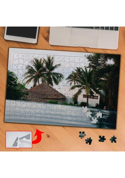 Palmiyeli Tatil Beldesi 240 Parça Puzzle Yapboz Tablo-418360