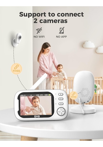 Bebek Monitörü Kamera, 3.5 Inç Video, Vox Modu, Gece Görüşlü, Interkom Ve Ninniler