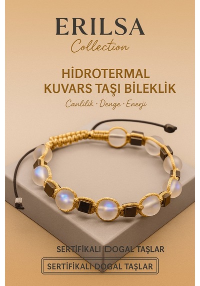 Sertifikalı Hidrotermal Kuvars Doğal Taş Bileklik - 8x8 Mm Canlıl Çok Renkli