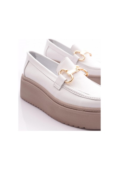 Mammamia D24ya-3055 Kadın Deri Loafer Ayakkabı D24YA-3055-R7263 Beyaz