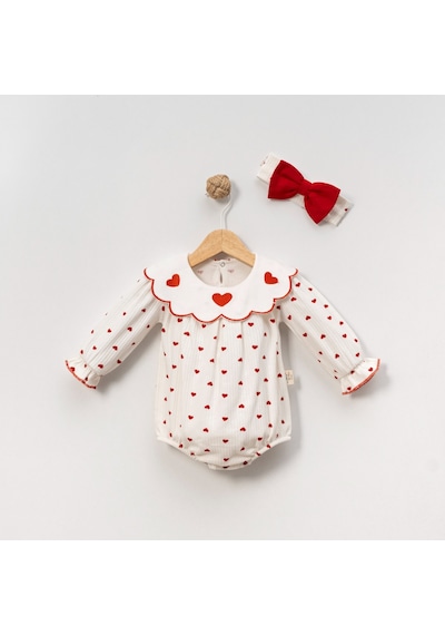 Çakar Geniş Yakalı Romper -8030168 - Kırmızı Kırmızı