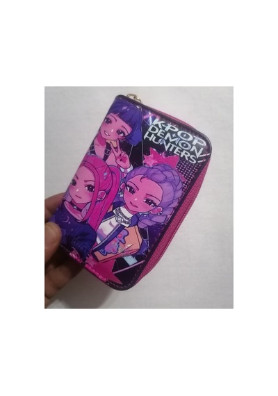 Owlbag Company Owl Bag Kpop Demon Hunterx Pembe Desenli Tasarım Suni Deri Cüzdan Çok Renkli