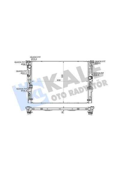 Kale 364370 Motor Su Radyatörü Bmw B46 B57 B58 G30 G31 G11 G12 17118476010 -
