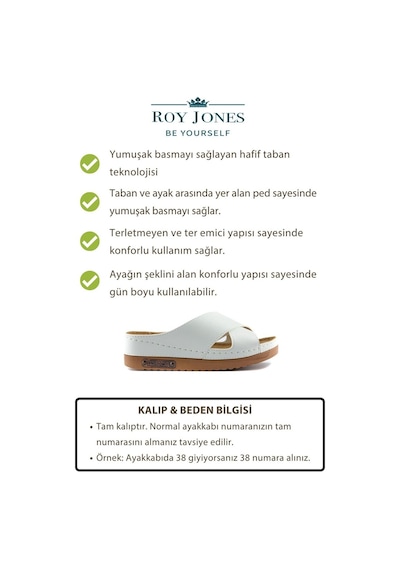 Roy Jones Kadın Ortopedik Anatomik Tabanlı Konfor Modeli Şık Rahat Günlük Topuklu Dışarı & Ev İçi Terliği Beyaz Roy Jones Kadın Ortopedik Anatomik Tabanlı Konfor Modeli Şık Rahat Günlük Topuklu Dışarı & Ev İçi Terliği Beyaz