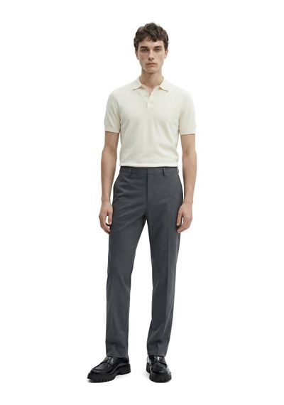 Düz Kumaş Slim Fit Klasik Erkek Pantolon Rafael Füme