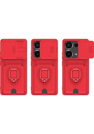 Newface - 209 - Xiaomi Redmi Note 13 Pro 4g Kılıf Zuma Kartvizitli Yüzüklü Silikon - Csmo-tex - - Siyah