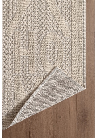 Sakura Sk019a Doğal Pamuk 2'li Banyo Paspas Seti 60x100 60x50cm Kaymaz Taban Makinada Yıkanabilir Kemik