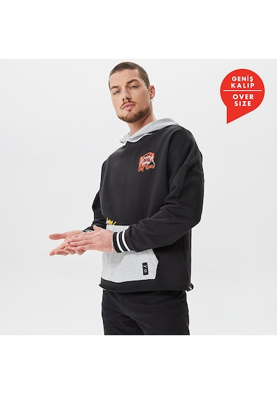 Puma Boroughs Erkek Siyah Kapüşonlu Hoodie Siyah