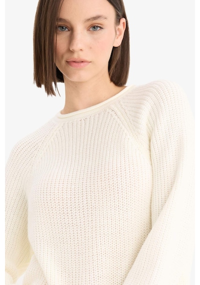 Defacto Coool Regular Fit Bisiklet Yaka Triko Kazak L2567az25wner98 Ekru