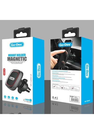 Go Des GD-HD611 Magnetik Araç İçi Telefon Tutucu Izgara Havalandırma Tasarım - ZORE-221156