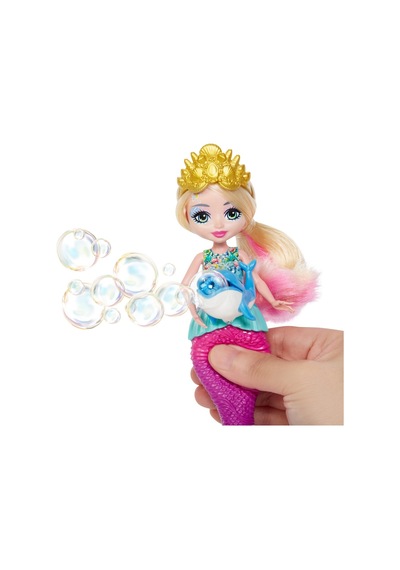 Görkemli Enchantimals Okyanus Krallığı Baloncuk Yapan Deniz Kızı Atlantia Bebek 17 Cm Ve Yunus Figürü, 3 Yaş Ve Üzeri Hft24