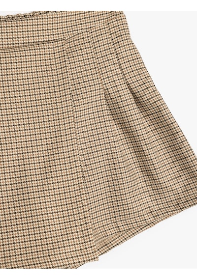 Koton Şort Etek Pileli Kruvaze Beli Lastikli Pile Detaylı Deve Tüyü Ekose 5wkg40077aw Camel Koton Şort Etek Pileli Kruvaze Beli Lastikli Pile Detaylı Deve Tüyü Ekose 5wkg40077aw Camel