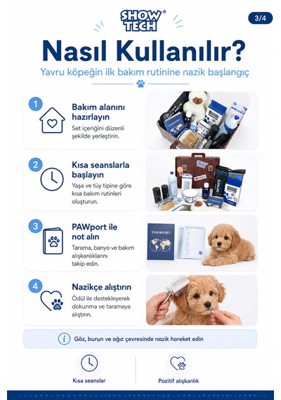 Showtech Premium Lüx Puppy Pack Yavru Köpek Bakımı İçin Başlangıç Seti