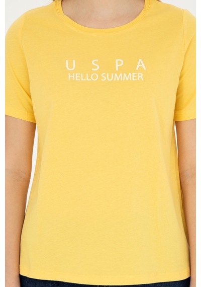 U.S. Polo Assn. Kadın Sarı Bisiklet Yaka Tişört 50282899-VR044