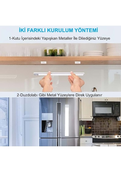 Plentiful Hareket Sensörlü Şarjlı Kablosuz Usb Şarjlı Led Gece Lambası 3 Renk Kısılabilir Mutfak Dolap Tezgah Aplik Gümüş