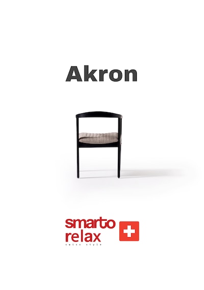 Smarto Relax Akron 2 Li Sandalye Seti Ahşap Ayaklı, Krem Kumaş Siyah-krem