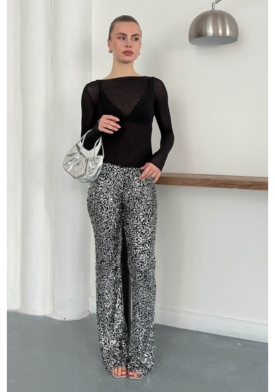 Verymoda Pullu Pantolon D2936 Gümüş
