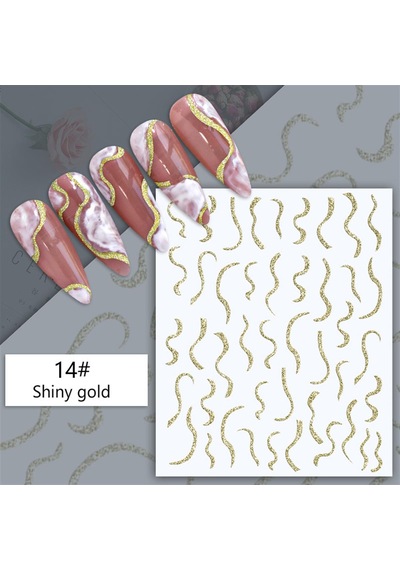 3d Reflektif Efekt Nail Art Sticker Model - 4 55881-4