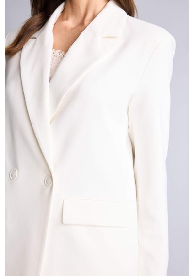 Defacto Oversıze Ceket Yaka Blazer Ceket E7732ax26spwt84 Beyaz-wt84