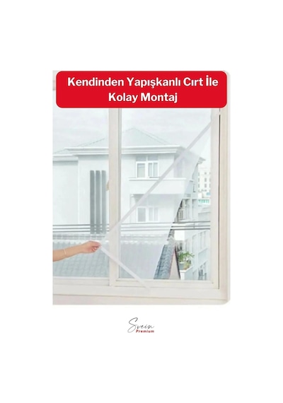 Ayarlanabilir Pratik Pencere Cam Kapı Sineklik Cırt Bantlı Hazır Yapışkanlı 0,75 Cmx1,25 Cm - 4 Mt