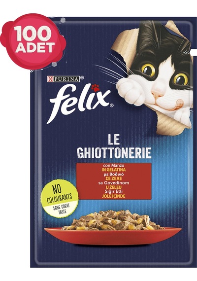 Purina Felix Sığır Etli Pouch Yetişkin Kedi Maması 100 x 85 G