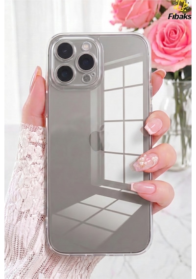 Fibaks iPhone 16 Pro Uyumlu Kılıf Kamera Korumalı Şeffaf Ultra Ince Esnek Renksiz Silikon Kapak