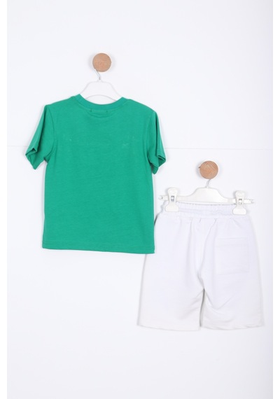 Xo Kids Erkek Çocuk Şort Alt Üst Takım 2-7 Yaş 3223 Yeşil