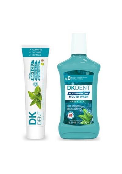 Dermokil Dk Dent Nane Özlü Ağız Bakım Suyu 500 ML + Nane Özlü Diş Macunu 75 ML Dermokil Dk Dent Nane Özlü Ağız Bakım Suyu 500 ML + Nane Özlü Diş Macunu 75 ML