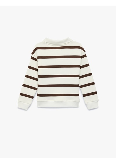 Koton Uzun Kollu Nakış Detaylı Oversize Polo Yaka Sweatshirt Kahverengi Çizgili 6skg10251ak Kahverengi Koton Uzun Kollu Nakış Detaylı Oversize Polo Yaka Sweatshirt Kahverengi Çizgili 6skg10251ak Kahverengi