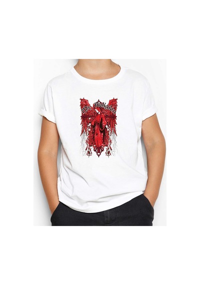 Zepplin Giyim Red Wings My Religion Text Beyaz Çocuk Tişört Beyaz