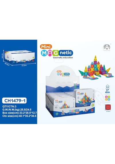 Ch1479-1 3.75cm Mini Magnetic Blok Metal Kutu 78 Pcs
