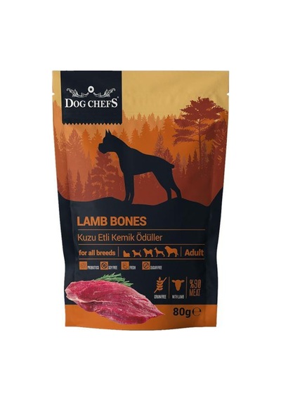 Dog Chefs Lamb Bones Kuzu Etli Köpek Ödülü 80 G