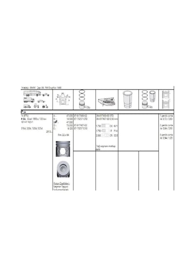 GOETZE ISS 87-70257STD Piston Bmw N47N F10 F30 184Ps 84Mm