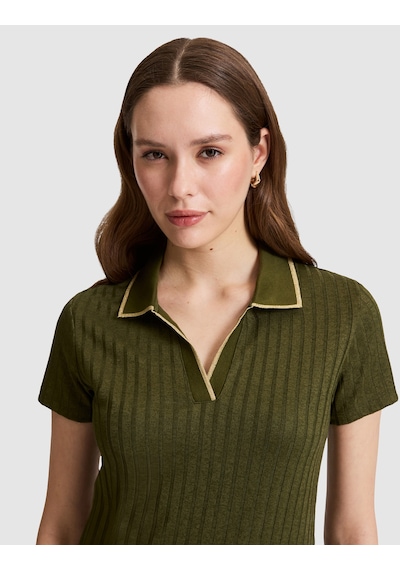 Pierre Cardin Kadın Haki Tişört Basic 50320697-vr027