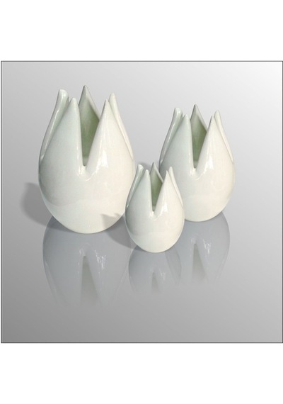 Seramik Krem Laleler Biblo Seti 15Cm , 13Cm, 9Cm Seramik Krem Laleler Biblo Seti 15Cm , 13Cm, 9Cm
