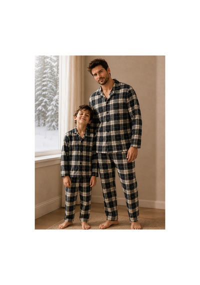 Free Beka Ekose Desenli Baba Oğul Uzun Kollu Gömlek Yaka Düğmeli Erkek Pijama Takımı Çok Renkli Free Beka Ekose Desenli Baba Oğul Uzun Kollu Gömlek Yaka Düğmeli Erkek Pijama Takımı Çok Renkli