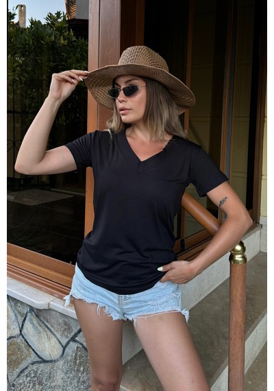 Bbbutikbasic Tiril Tiril Penye Viskon Basic Vj3343 Siyah